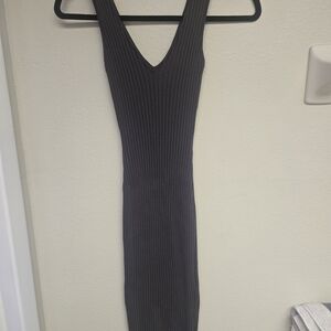Windsor Charcoal Ribbed Midi Dress